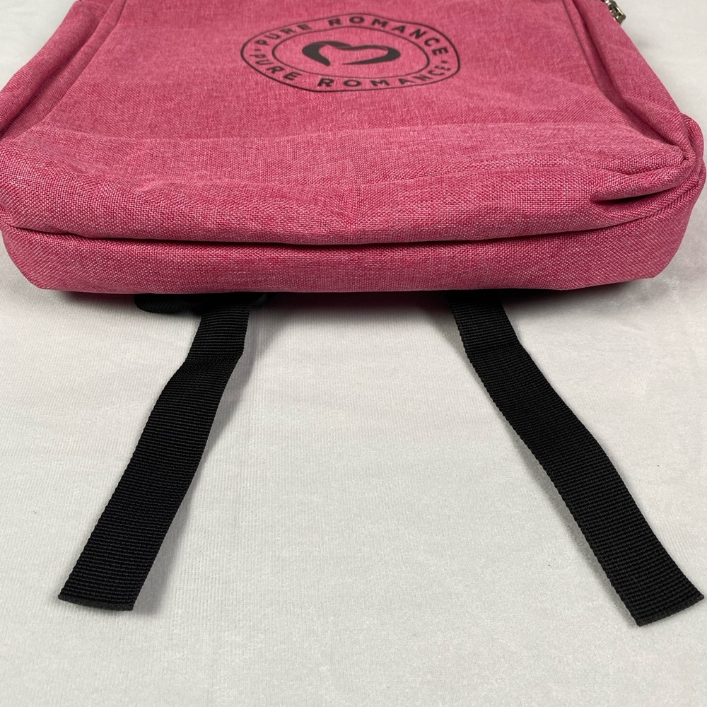 Pure Romance Pink Canvas Backpack Bag Tote Heart Logo Brand New
